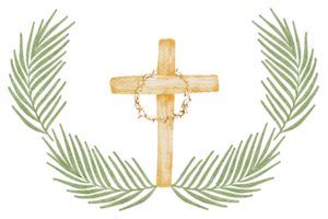 croix aquarelle de pâques png