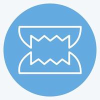 Icon Teeth. suitable for Halloween symbol. blue eyes style. simple design editable. design template vector. simple illustration vector