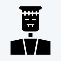Icon Frankenstein. suitable for Halloween symbol. glyph style. simple design editable. design template vector. simple illustration vector