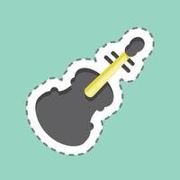 Sticker line cut Violin. suitable for education symbol. simple design editable. design template vector. simple illustration vector