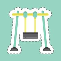 Sticker line cut Swing. suitable for City Park symbol. simple design editable. design template vector. simple illustration vector