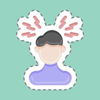 Sticker line cut Headaches. suitable for flu symbol. simple design editable. design template vector. simple illustration vector