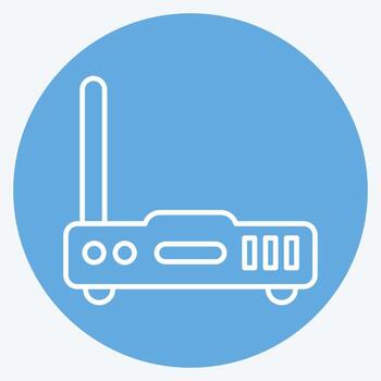 Icon Router. suitable for Computer Components symbol. blue eyes style. simple design editable. design template vector. simple illustration vector