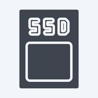 Icon SSD. suitable for Computer Components symbol. glyph style. simple design editable. design template vector. simple illustration vector