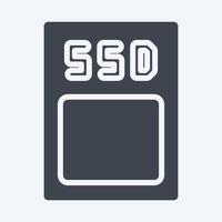 Icon SSD. suitable for Computer Components symbol. glyph style. simple design editable. design template vector. simple illustration vector