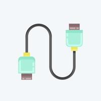 Icon Cable. suitable for Computer Components symbol. flat style. simple design editable. design template vector. simple illustration vector