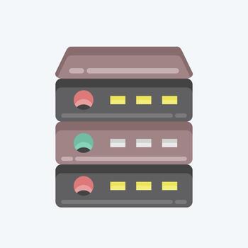 Icon Server. suitable for Computer Components symbol. flat style. simple design editable. design template vector. simple illustration vector