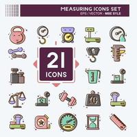 Icon Set Measuring. suitable for education symbol. MBE style. simple design editable. design template vector. simple illustration vector