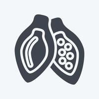 icono de vaina de cacao. adecuado para el símbolo de las nueces. estilo de glifo. diseño simple editable. vector de plantilla de diseño. ilustración sencilla