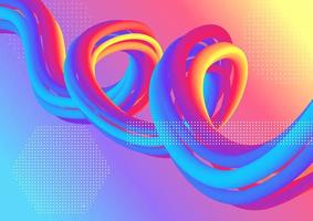 Colorful Abstract fluid wave. Modern poster with gradient 3d flow shape. Innovation background design vector