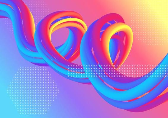 Colorful Abstract fluid wave. Modern poster with gradient 3d flow shape. Innovation background design