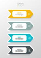 Infographic template business concept with workflow. vector