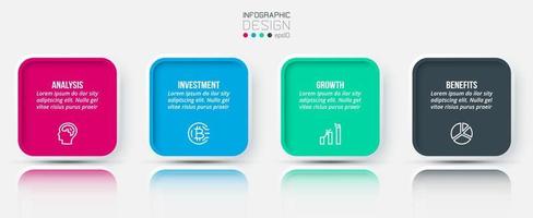 concepto de negocio de plantilla infográfica con opción. vector