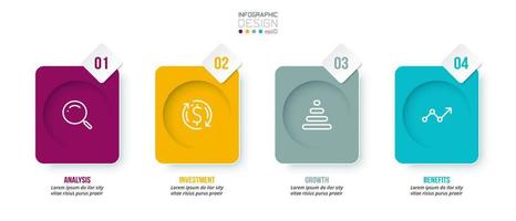 Infographic template business concept with step. vector