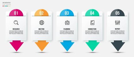 Infographic template business concept with step. vector