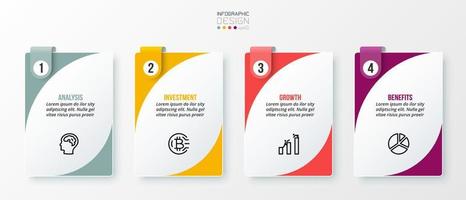 Infographic template business concept with step. vector