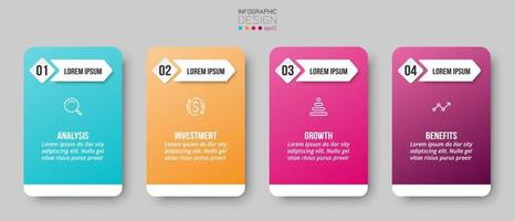 Infographic template business concept with step. vector