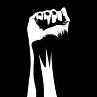 black and white fist hand silhouette vector