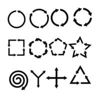 black shaped multi arrows vector icon set