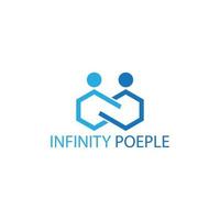 blue infinity poeple logo concept vector