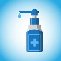 blue hand sanitizer pump bottle washing gel vector illustration