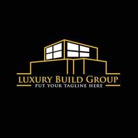 luxury modern building logo for constructions real estate company vector