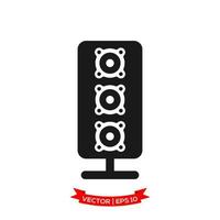 audio speaker icon in trendy flat design vector
