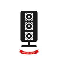 icono de altavoz de audio en diseño plano de moda vector