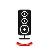 icono de altavoz de audio en diseño plano de moda vector