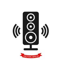 audio speaker illustration in trendy flat style vector