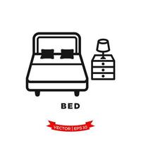 bedroom illustration,bed icon in trendy flat style