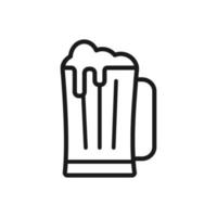 una ilustración de un vaso de cerveza en un moderno diseño plano vector