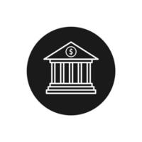 icono de banco en un estilo moderno y plano vector