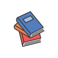 ilustración de libros en estilo moderno y plano vector