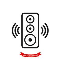 audio speaker illustration in trendy flat style vector