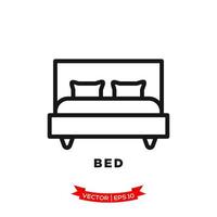 bedroom illustration,bed icon in trendy flat style