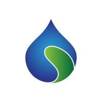 logotipo de gota de agua futurista azul y verde vector
