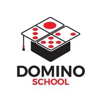 plantilla de vector de logotipo de escuela de dominó