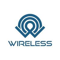 letter W wireless initial logo vector template
