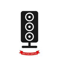 icono de altavoz de audio en diseño plano de moda vector