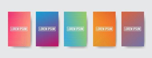 vibrant color abstract geometric rectangle line background vector set