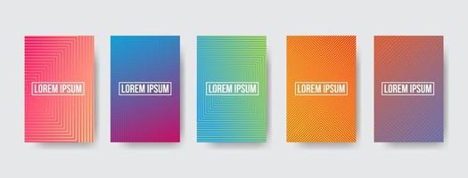 vibrant color abstract geometric rectangle line background vector set