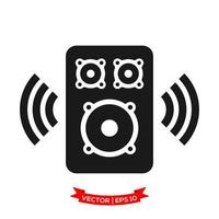 audio speaker illustration in trendy flat style vector