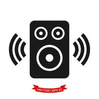 audio speaker illustration in trendy flat style vector