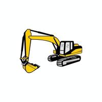 Excavator logo template, heavy equipment for construction logo vector