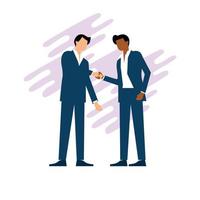 Shaking hands of business partners illustration. Template for banner or infographics. Vector illustration.