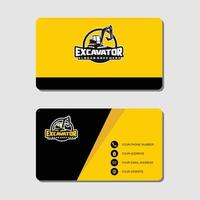 Excavator logo and business card vector template