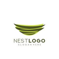 Bird Nest logo design template vector illustration