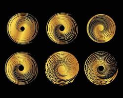 conjunto de círculos dibujados a mano plantilla de vector de elementos de diseño de oro