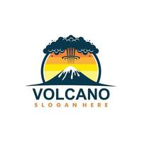 Volcano mountain logo. Simple illustration of volcano mountain vector logo